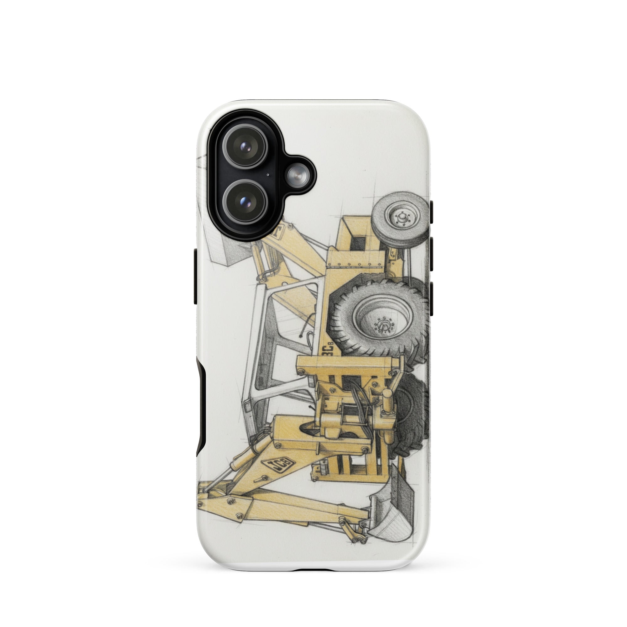 The Tractor Mugs Store iPhone 17 JCB 3C II Pencil Sketch | Tough Case for iPhone® Quality Farmers Merch