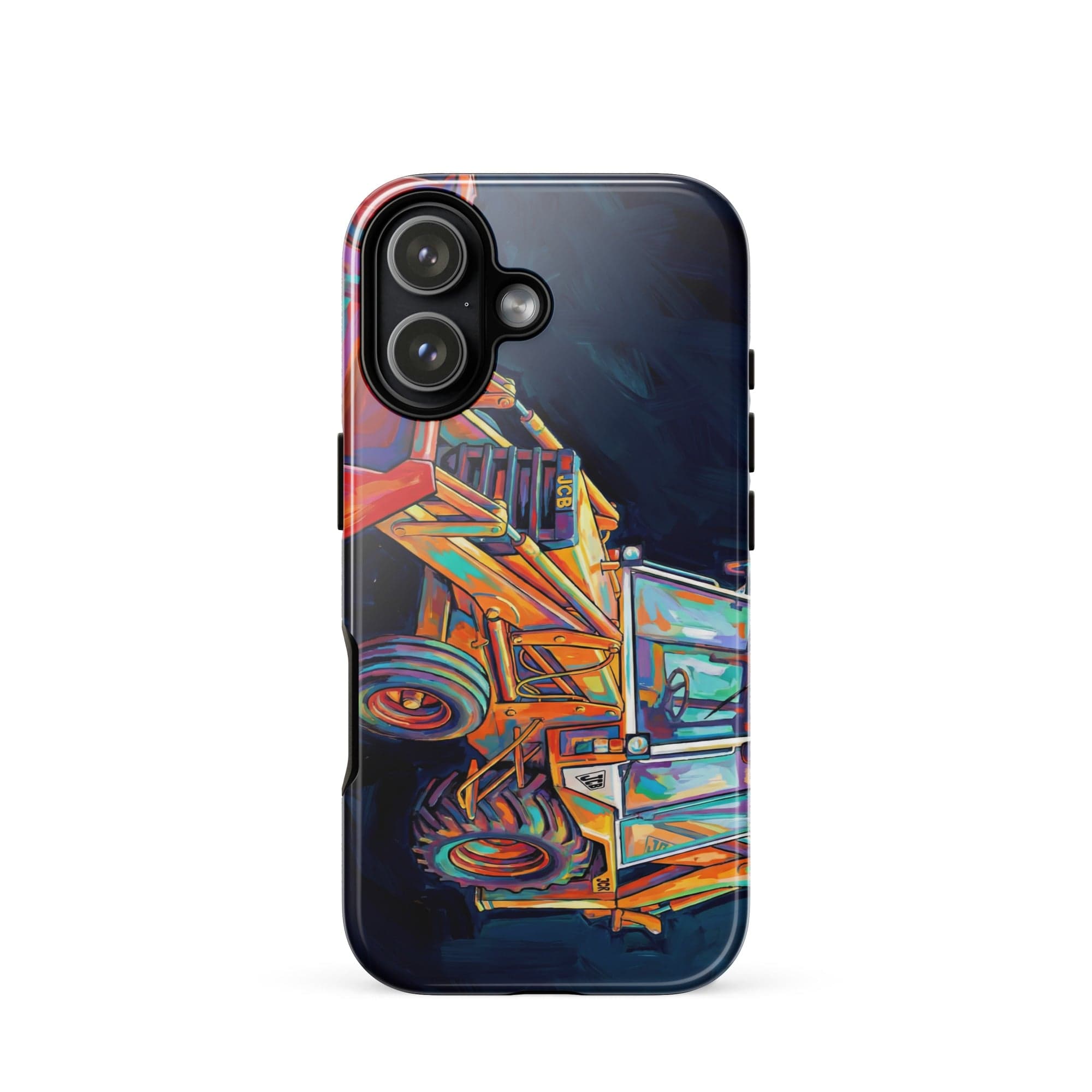 The Tractor Mugs Store iPhone 17 JCB 3CX White Cabin | Splash Art Tough Case for iPhone® Quality Farmers Merch