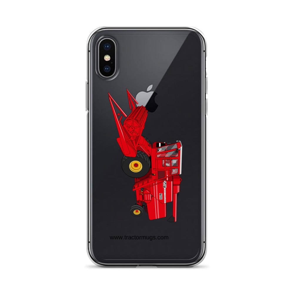 The Tractor Mugs Store iPhone X/XS Massey 760 Combine Harvester | Clear Case for iPhone® Quality Farmers Merch
