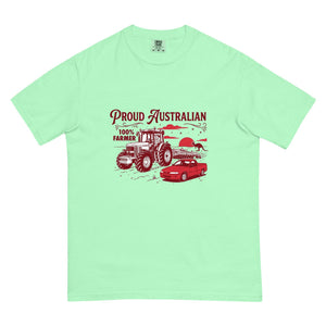 The Tractor Mugs Store Island Reef John Deere 7810 PROUD AUSTRALIAN 100% FARMER Two Tone | Unisex Premium T-shirt Quality Farmers Merch