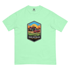 The Tractor Mugs Store Island Reef Massey Ferguson 135 PROUD AUSTRALIAN 100% FARMER Bright | Unisex Premium T-shirt Quality Farmers Merch