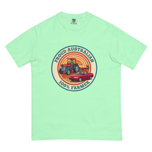 The Tractor Mugs Store Island Reef Massey Ferguson 135 PROUD AUSTRALIAN 100% FARMER Retro | Unisex Premium T-shirt Quality Farmers Merch