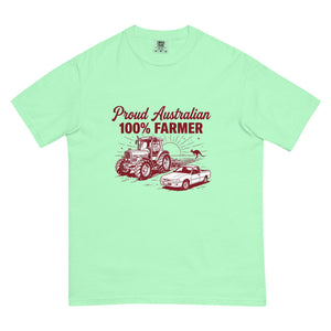The Tractor Mugs Store Island Reef Massey Ferguson 3075 PROUD AUSTRALIAN 100% FARMER Two Tone | Unisex Premium T-shirt Quality Farmers Merch