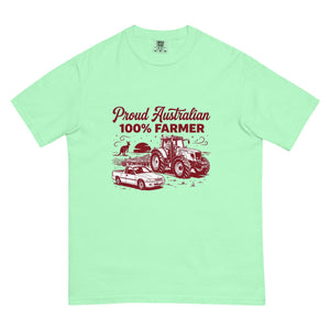 The Tractor Mugs Store Island Reef Massey Ferguson 6480 PROUD AUSTRALIAN 100% FARMER Two Tone | Unisex Premium T-shirt Quality Farmers Merch