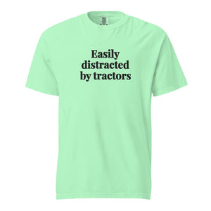 The Tractor Mugs Store Island Reef / S Easily Distracted By Tractors | Unisex Premium T-shirt Quality Farmers Merch