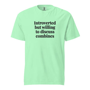 The Tractor Mugs Store Island Reef / S Introverted But Willing To Discuss Combines | Unisex Premium T-shirt Quality Farmers Merch