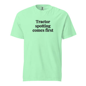 The Tractor Mugs Store Island Reef / S Tractor Spotting Comes First | Unisex Premium T-shirt Quality Farmers Merch