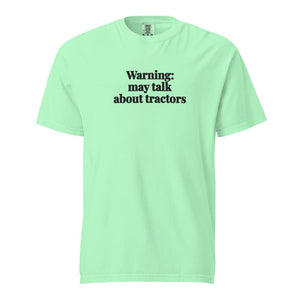 The Tractor Mugs Store Island Reef / S Warning: May Talk About Tractors | Unisex Premium T-shirt Quality Farmers Merch