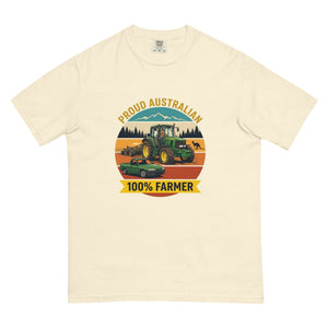 The Tractor Mugs Store Ivory John Deere 6930 PROUD AUSTRALIAN 100% FARMER Outdoor | Unisex Premium T-shirt Quality Farmers Merch