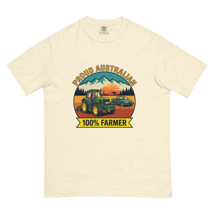 The Tractor Mugs Store Ivory John Deere 6930 PROUD AUSTRALIAN 100% FARMER Outdoor | Unisex Premium T-shirt Quality Farmers Merch