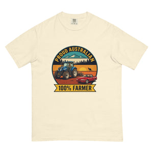 The Tractor Mugs Store Ivory New Holland T7.225 PROUD AUSTRALIAN 100% FARMER Outdoor | Unisex Premium T-shirt Quality Farmers Merch