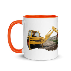 The Tractor Mugs Store JCB 3 Working Oil Painting | Mug with Colour Inside Quality Farmers Merch