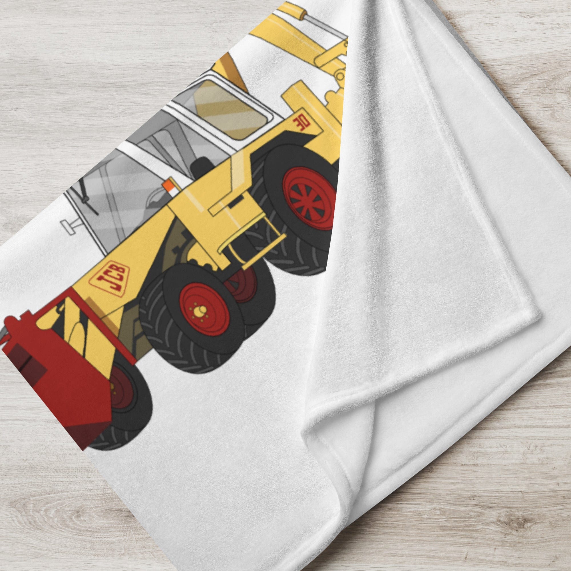 The Tractor Mugs Store JCB 3C (1975) | Throw Blanket Quality Farmers Merch