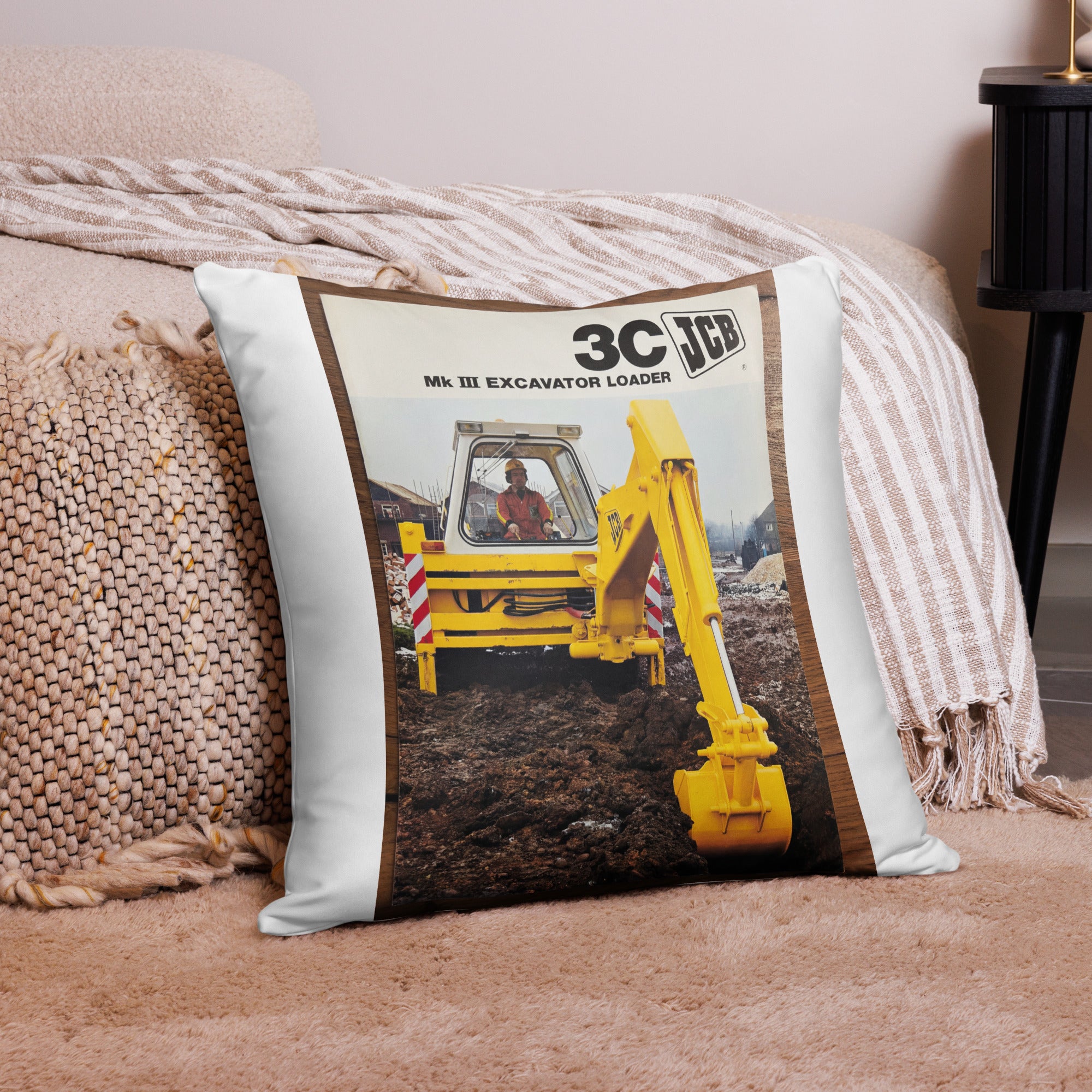 The Tractor Mugs Store JCB 3C II Advert | Pillow Case Quality Farmers Merch