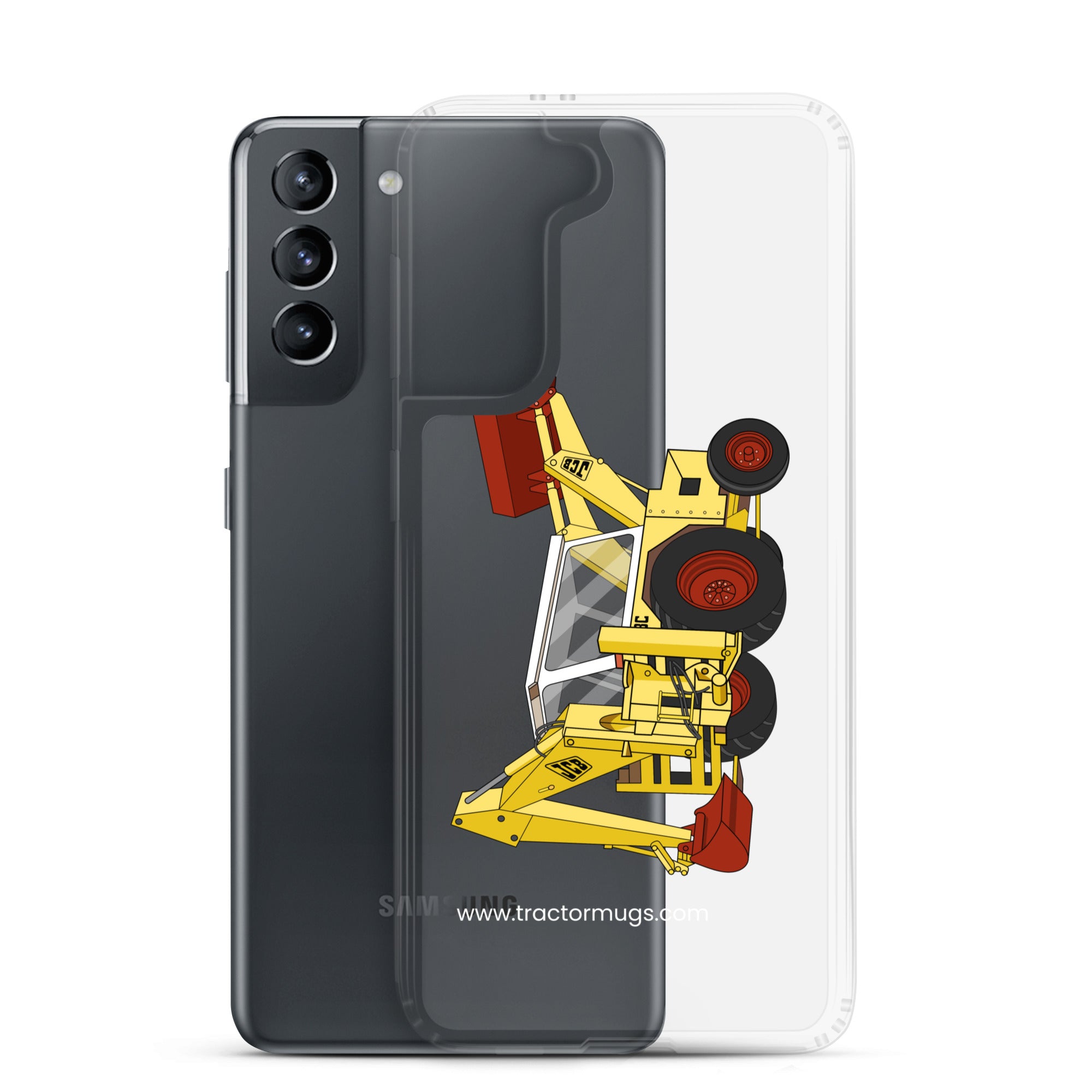 The Tractor Mugs Store JCB 3C II Backhoe | Clear Case for Samsung® Quality Farmers Merch