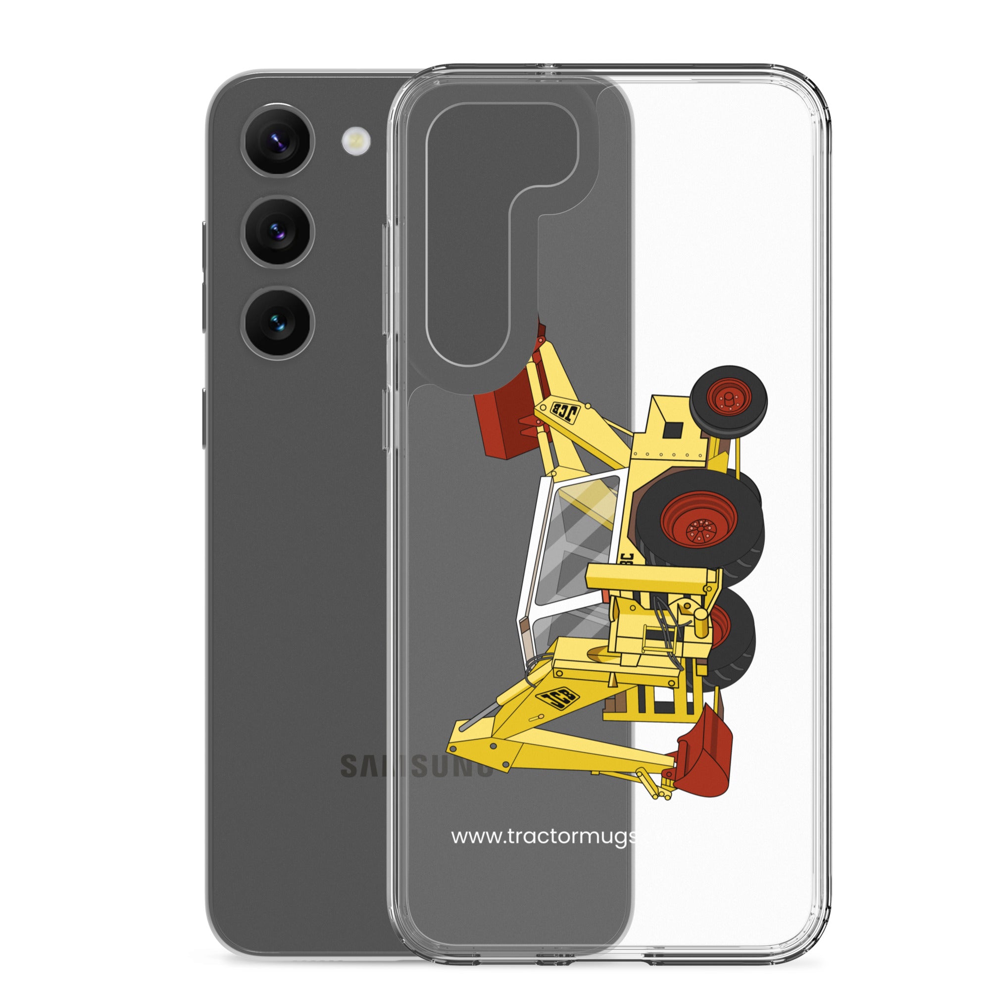 The Tractor Mugs Store JCB 3C II Backhoe | Clear Case for Samsung® Quality Farmers Merch
