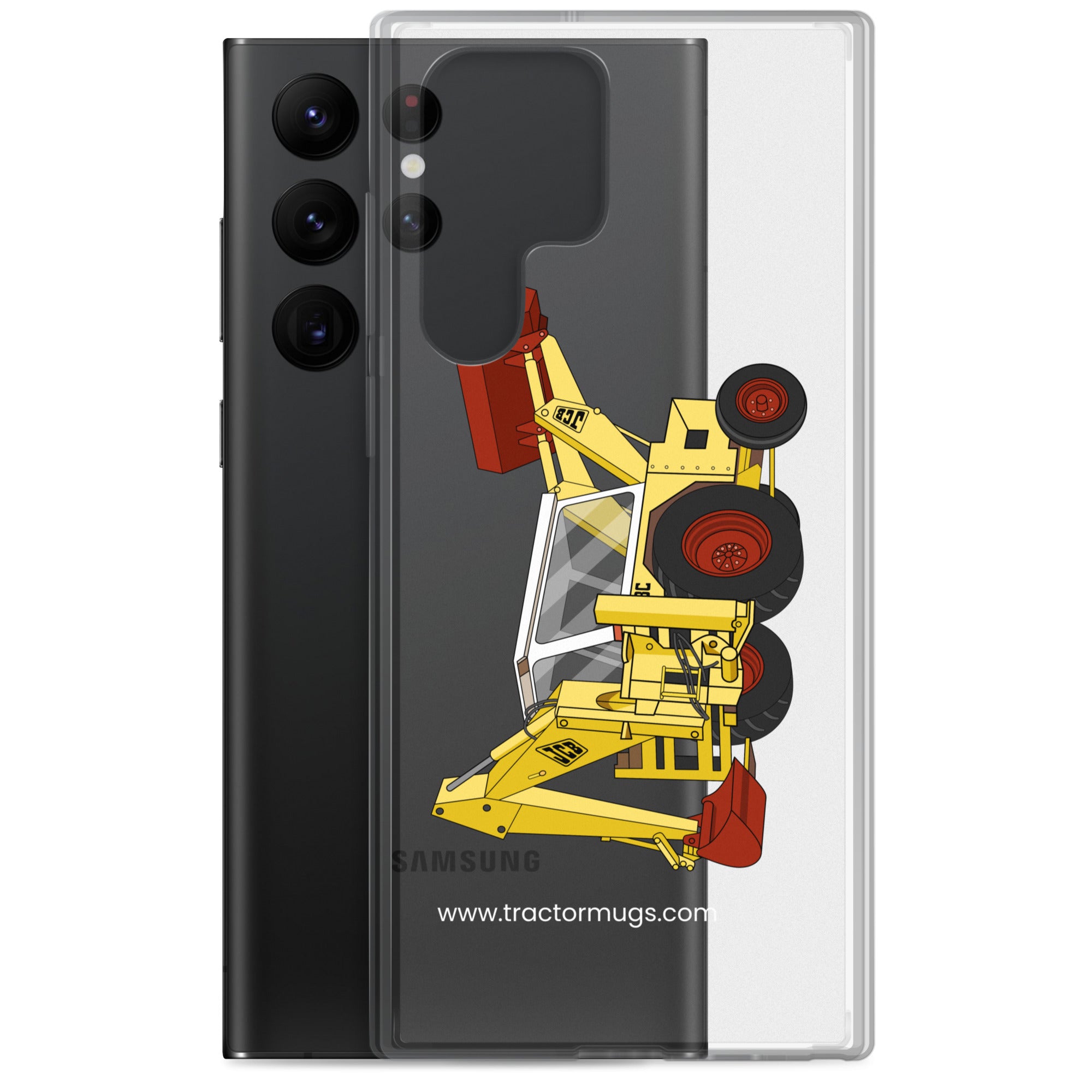 The Tractor Mugs Store JCB 3C II Backhoe | Clear Case for Samsung® Quality Farmers Merch