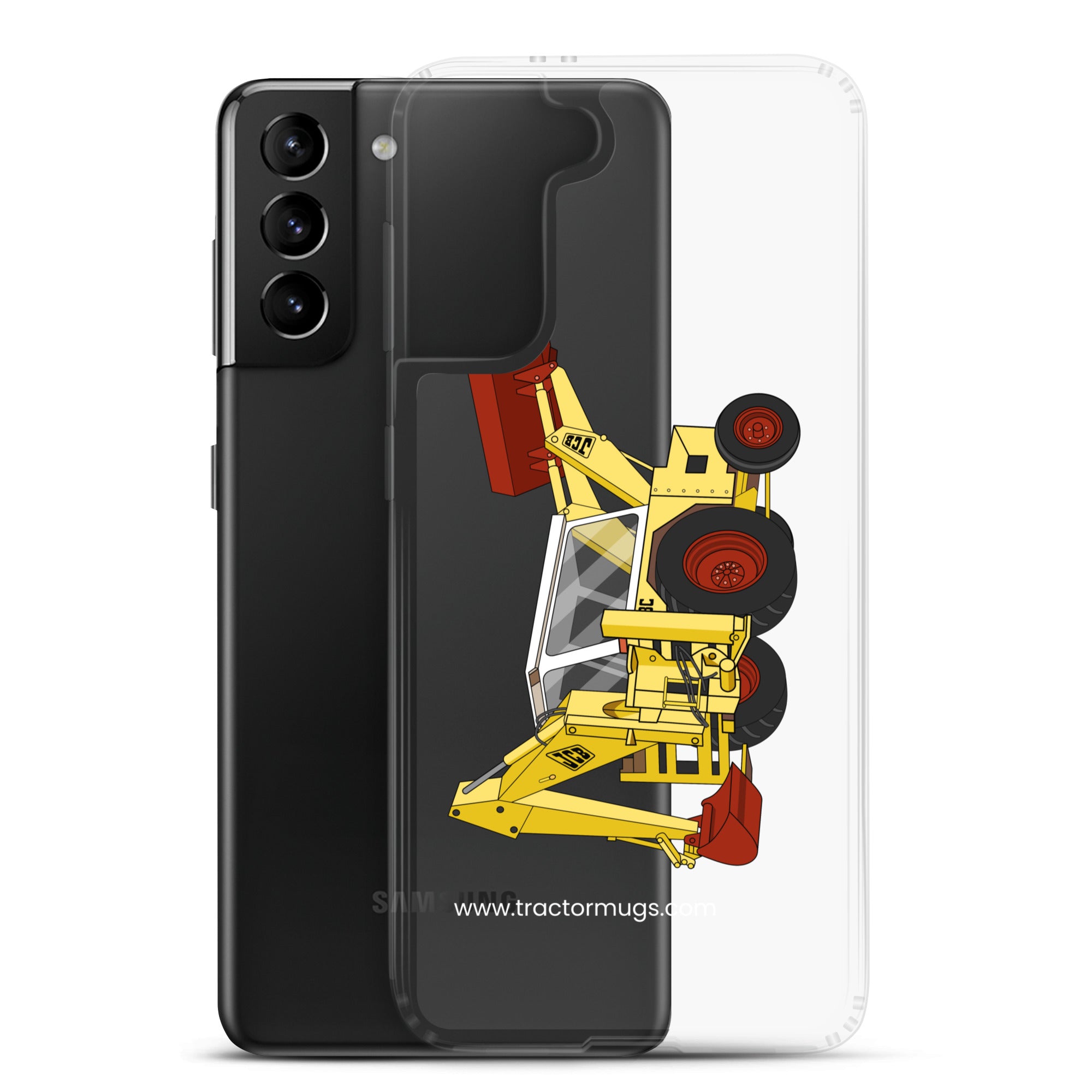 The Tractor Mugs Store JCB 3C II Backhoe | Clear Case for Samsung® Quality Farmers Merch