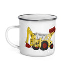 The Tractor Mugs Store JCB 3C II Backhoe | Enamel Mug Quality Farmers Merch