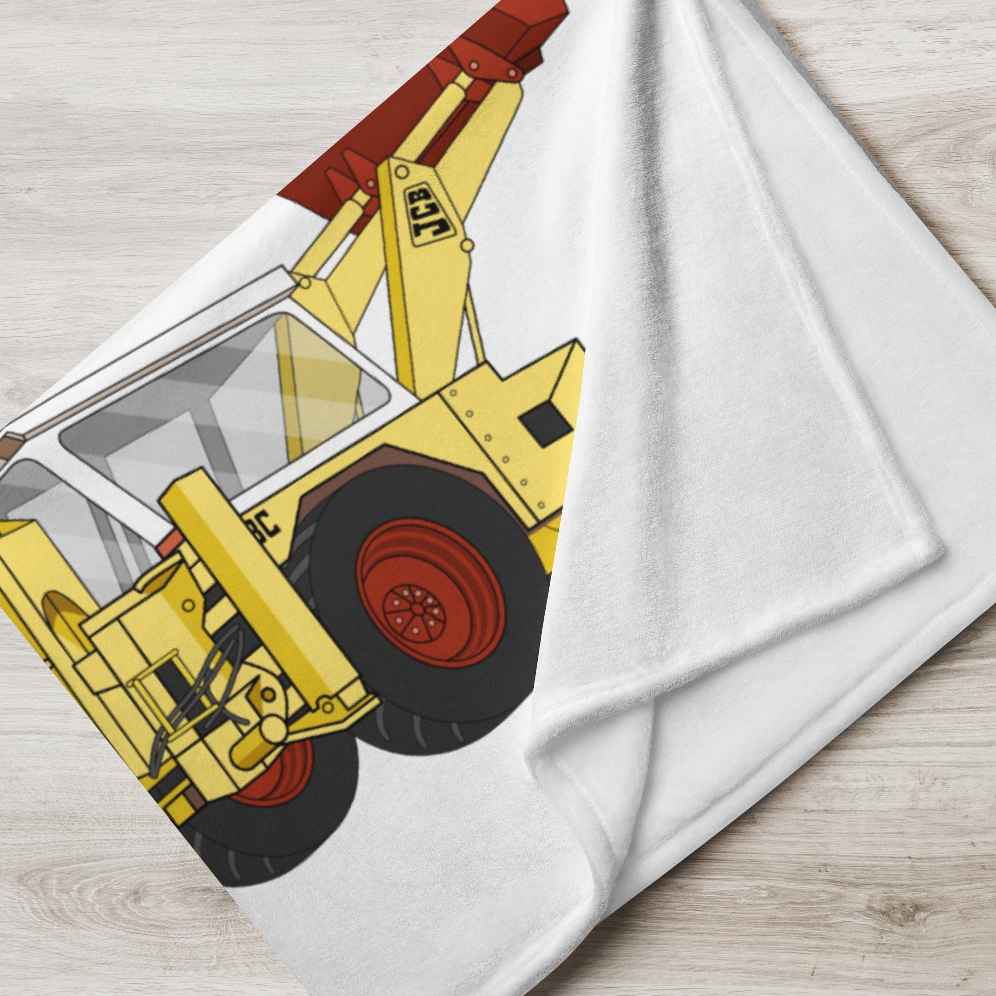 The Tractor Mugs Store JCB 3C II Backhoe | Throw Blanket Quality Farmers Merch