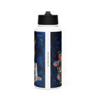 The Tractor Mugs Store JCB 3C II | Splash Art Stainless steel water bottle with a straw lid Quality Farmers Merch
