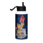 The Tractor Mugs Store JCB 3C II | Splash Art Stainless steel water bottle with a straw lid Quality Farmers Merch