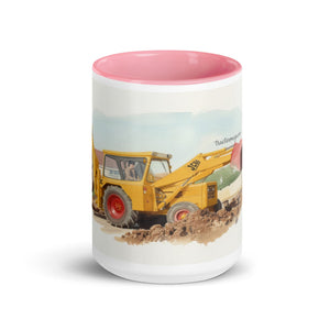 The Tractor Mugs Store JCB 3C II Watercolor | Mug with Colour Inside Quality Farmers Merch
