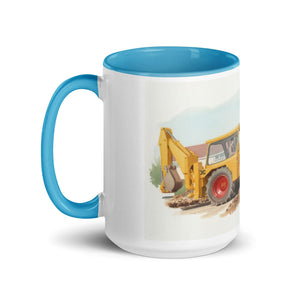 The Tractor Mugs Store JCB 3C II Watercolor | Mug with Colour Inside Quality Farmers Merch