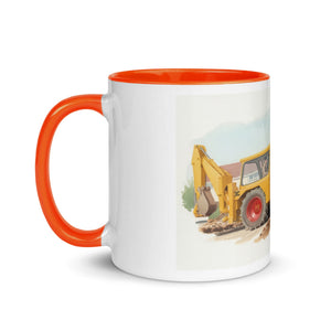 The Tractor Mugs Store JCB 3C II Watercolor | Mug with Colour Inside Quality Farmers Merch