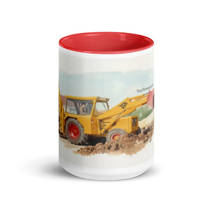 The Tractor Mugs Store JCB 3C II Watercolor | Mug with Colour Inside Quality Farmers Merch
