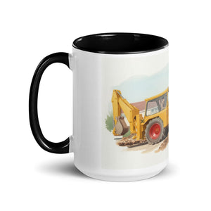 The Tractor Mugs Store JCB 3C II Watercolor | Mug with Colour Inside Quality Farmers Merch