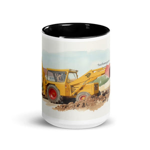 The Tractor Mugs Store JCB 3C II Watercolor | Mug with Colour Inside Quality Farmers Merch