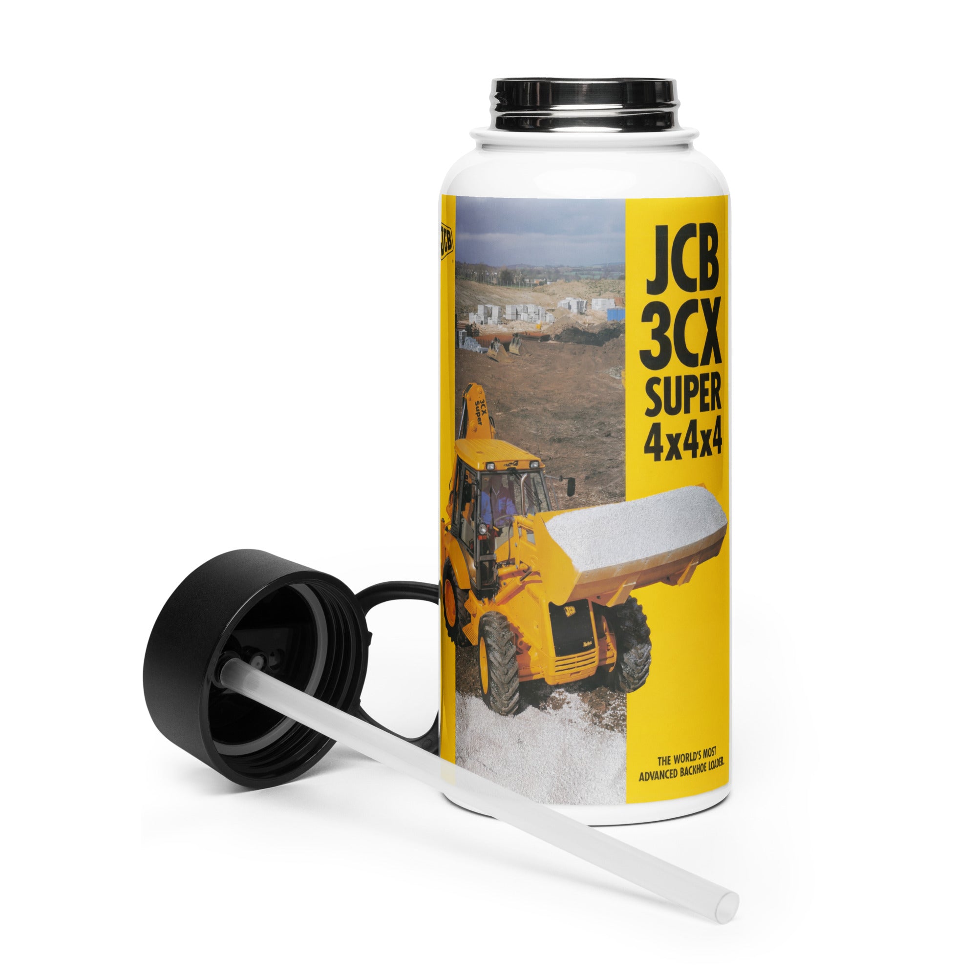 The Tractor Mugs Store JCB 3CX 4x4x4 Brochure | Stainless Steel Water Bottle Quality Farmers Merch