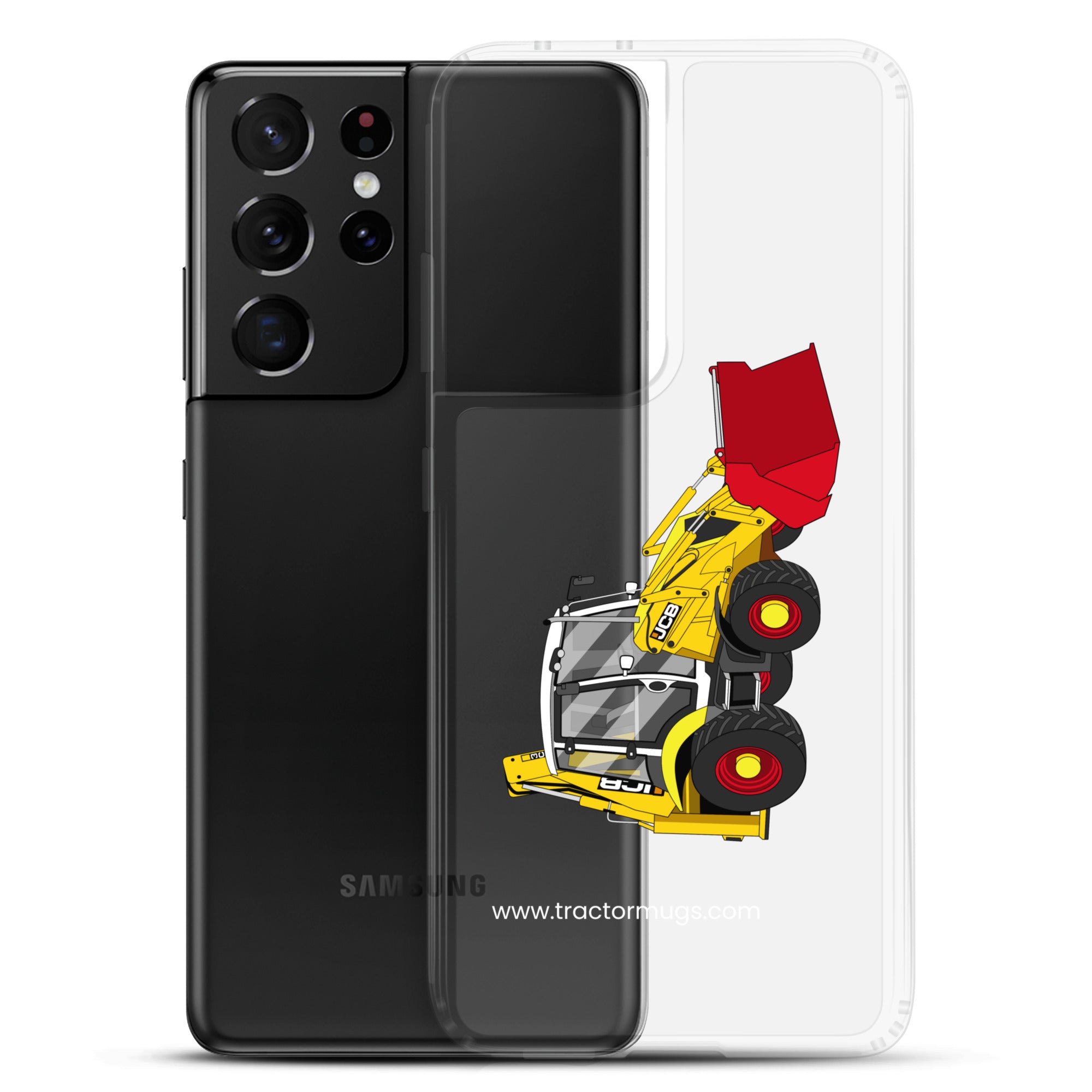 The Tractor Mugs Store JCB 3CX 70th Anniversary Edition | Clear Case for Samsung® Quality Farmers Merch
