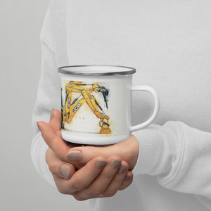 The Tractor Mugs Store JCB 3CX Eco (2017) | Water Color Enamel Mug Quality Farmers Merch