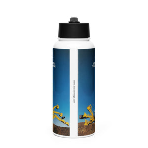 The Tractor Mugs Store JCB 3CX Sitemaster Advert (1988) | Stainless steel water bottle with a straw lid Quality Farmers Merch