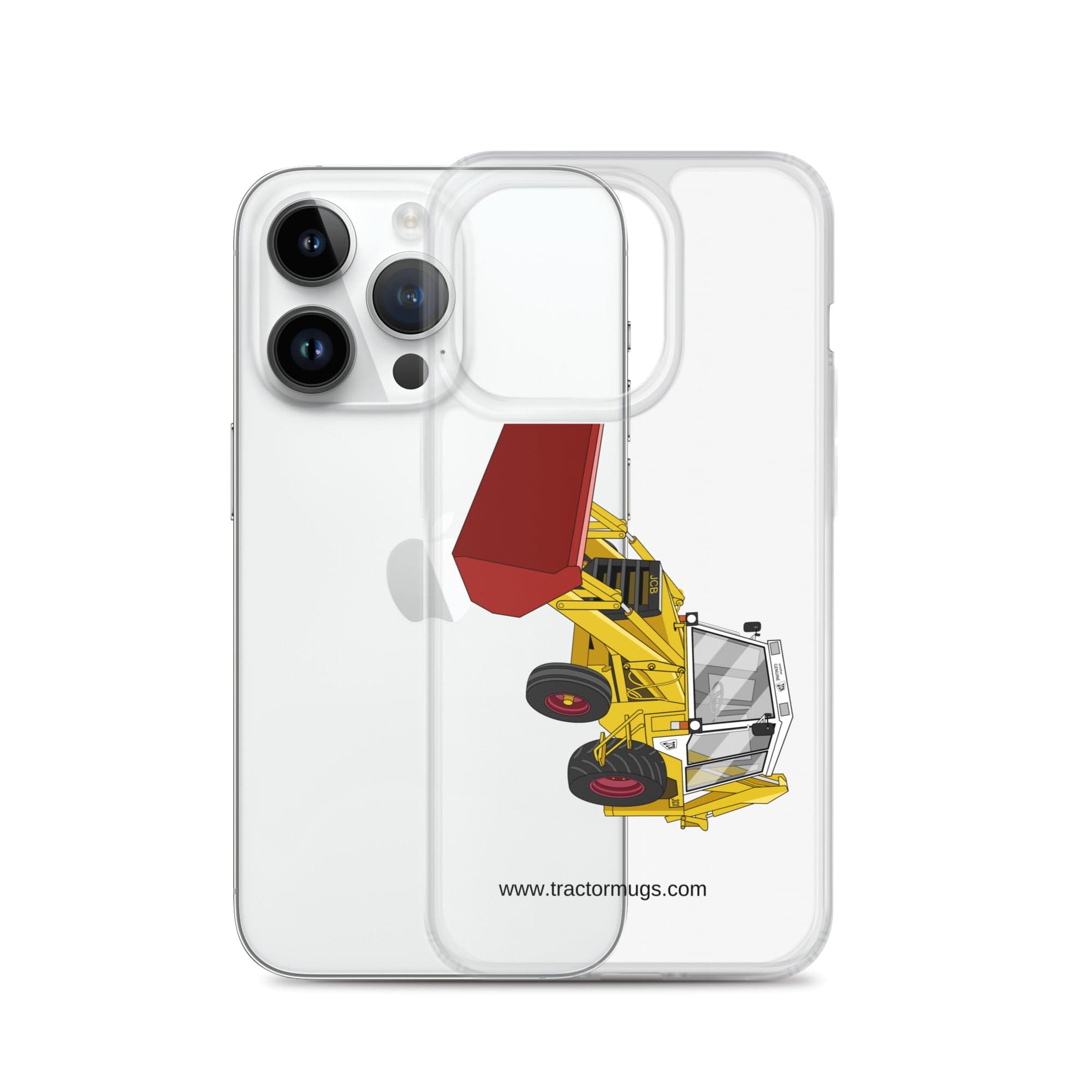 The Tractor Mugs Store JCB 3CX White Cabin 2WD | Clear Case for iPhone® Quality Farmers Merch
