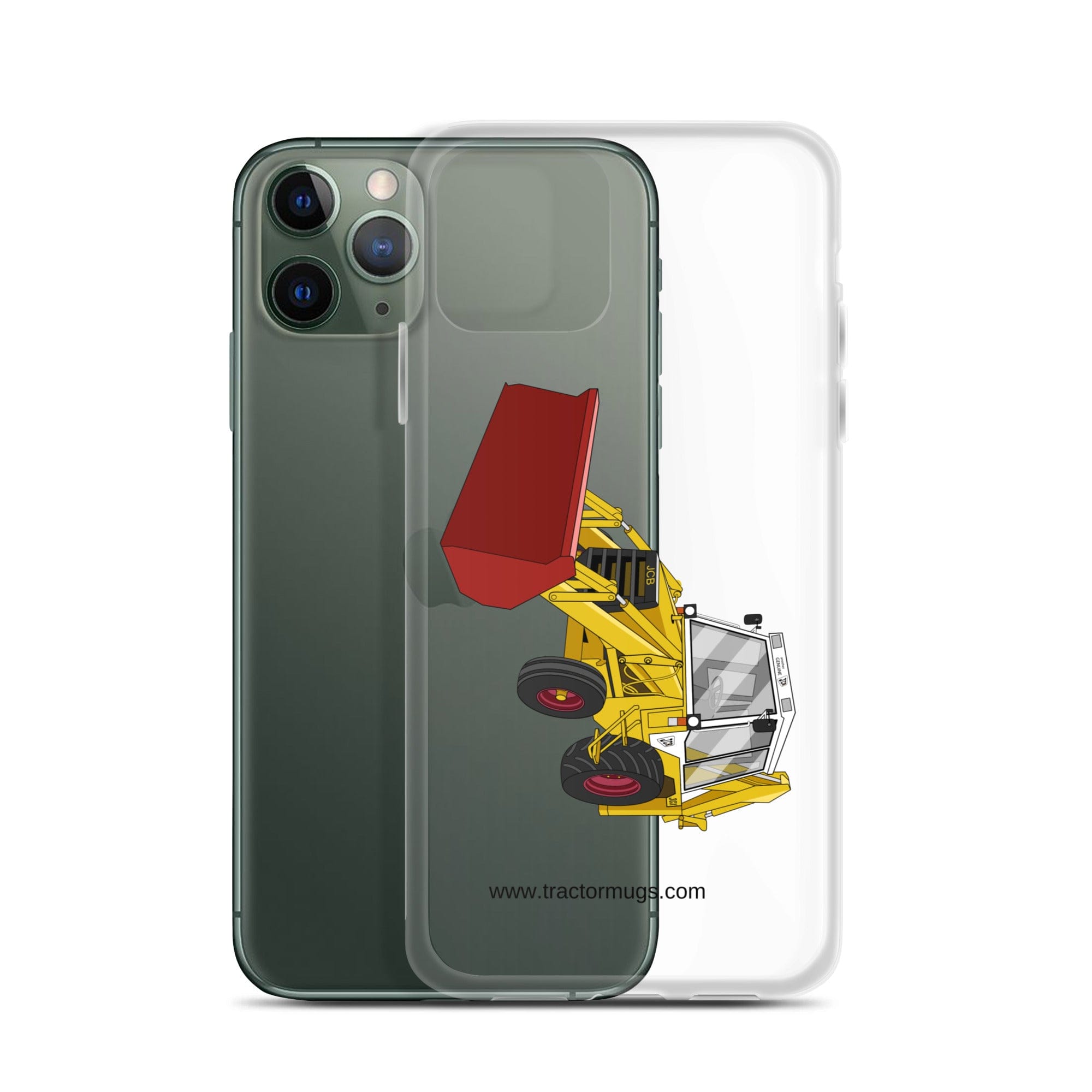 The Tractor Mugs Store JCB 3CX White Cabin 2WD | Clear Case for iPhone® Quality Farmers Merch