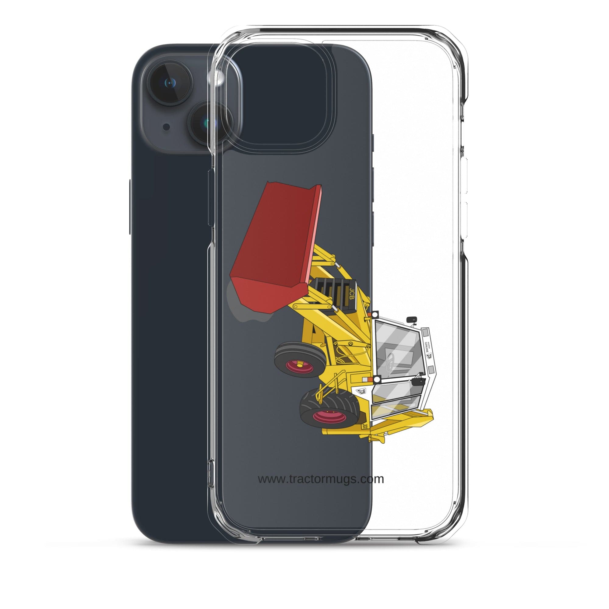 The Tractor Mugs Store JCB 3CX White Cabin 2WD | Clear Case for iPhone® Quality Farmers Merch