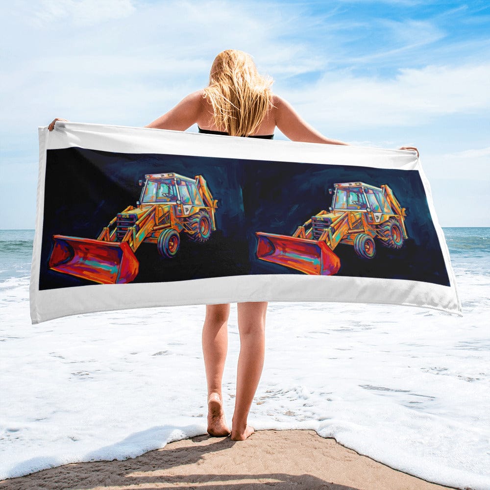 The Tractor Mugs Store JCB 3CX White Cabin | Splash Art Towel Quality Farmers Merch