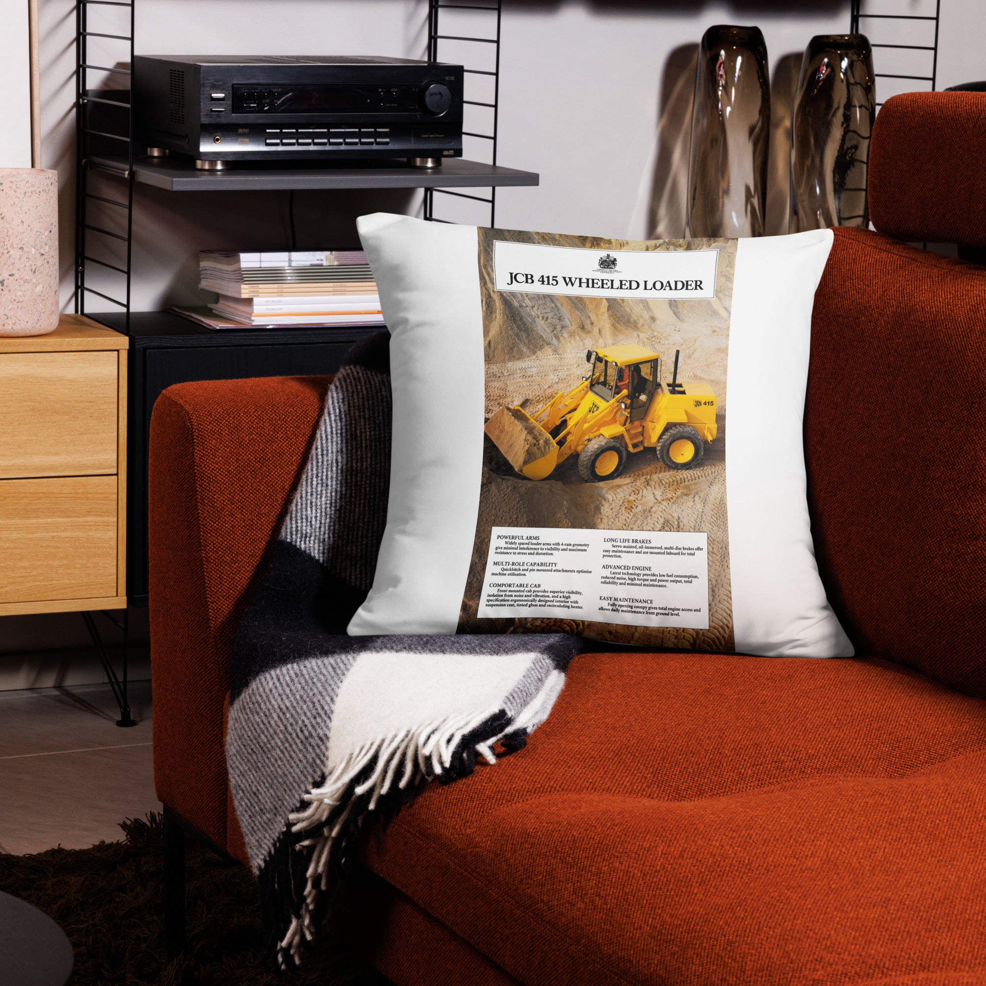 The Tractor Mugs Store JCB 415 Loader Advert | Pillow Case Quality Farmers Merch