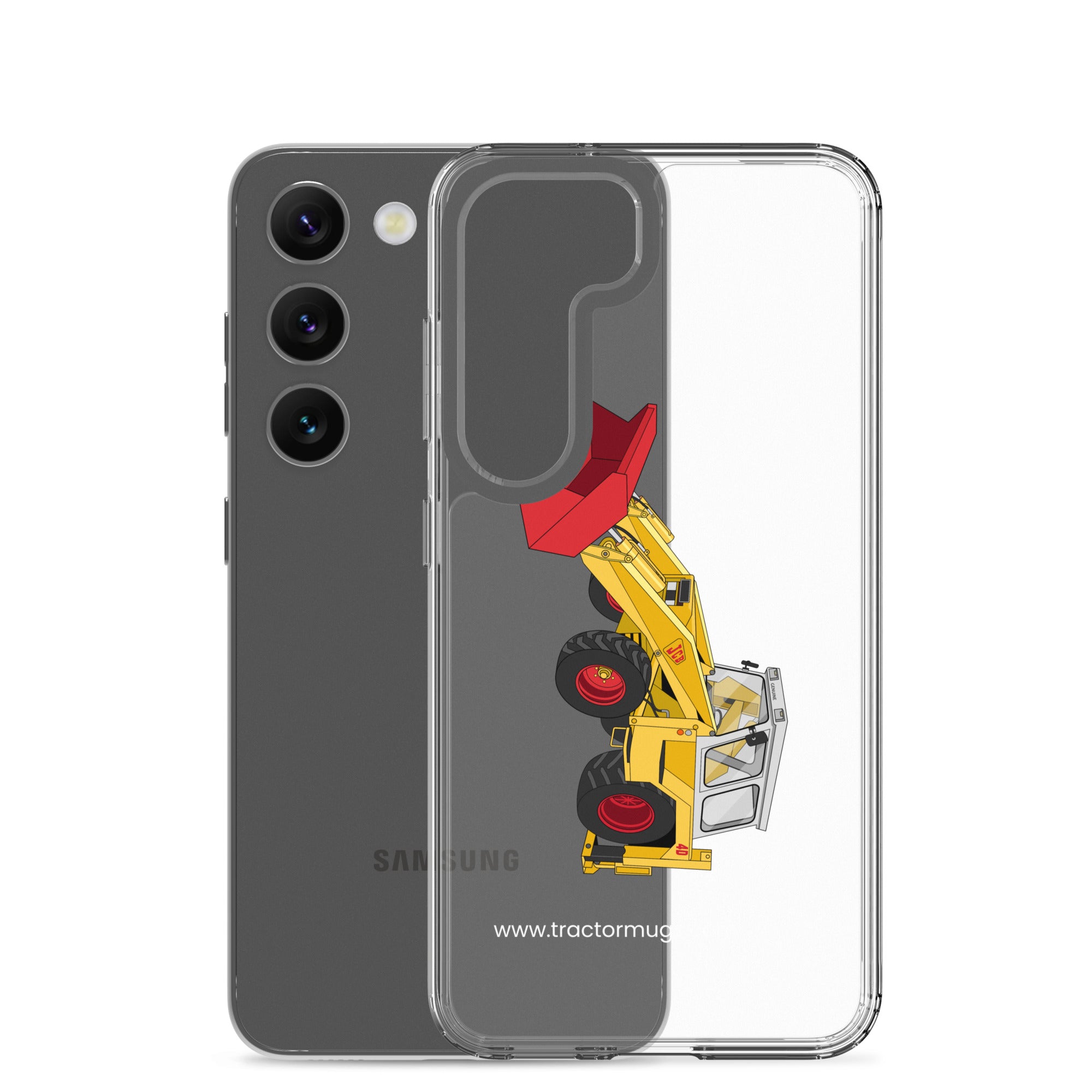 The Tractor Mugs Store JCB 4D Backhoe | Clear Case for Samsung® Quality Farmers Merch