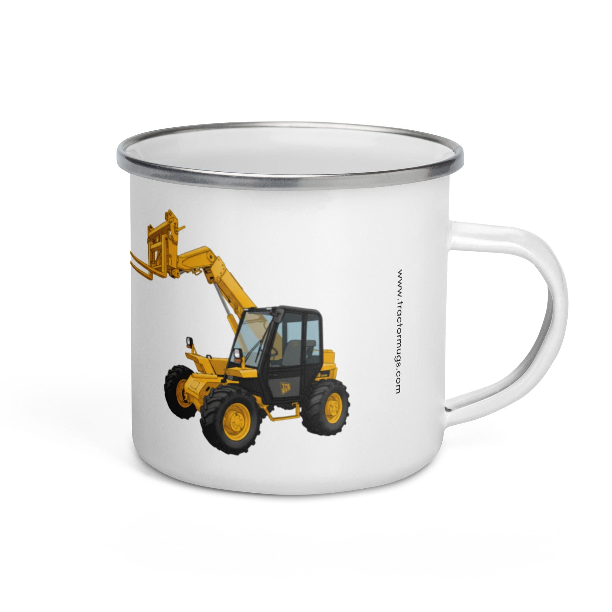 The Tractor Mugs Store JCB 526 Turbo Loadall | Enamel Mug Quality Farmers Merch