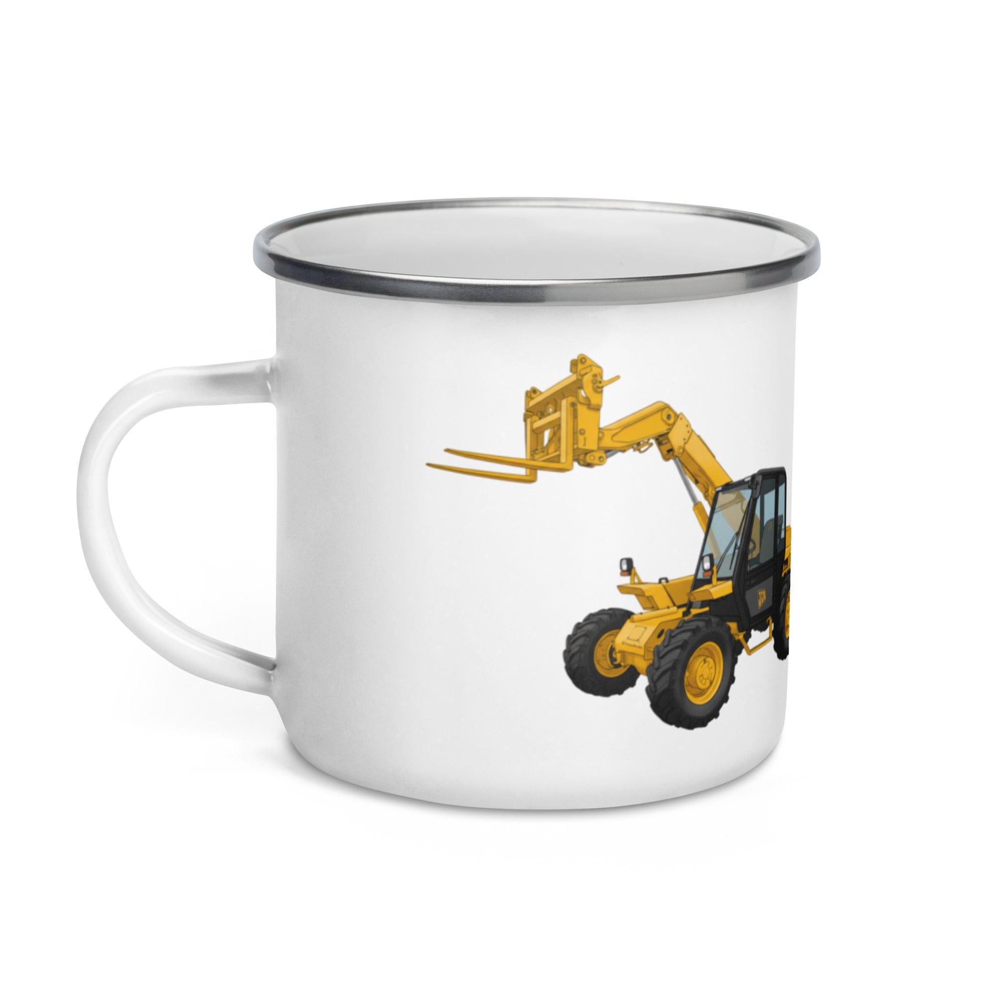 The Tractor Mugs Store JCB 526 Turbo Loadall | Enamel Mug Quality Farmers Merch