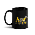 The Tractor Mugs Store JCB 5CX Backhoe | Black Glossy Mug Quality Farmers Merch