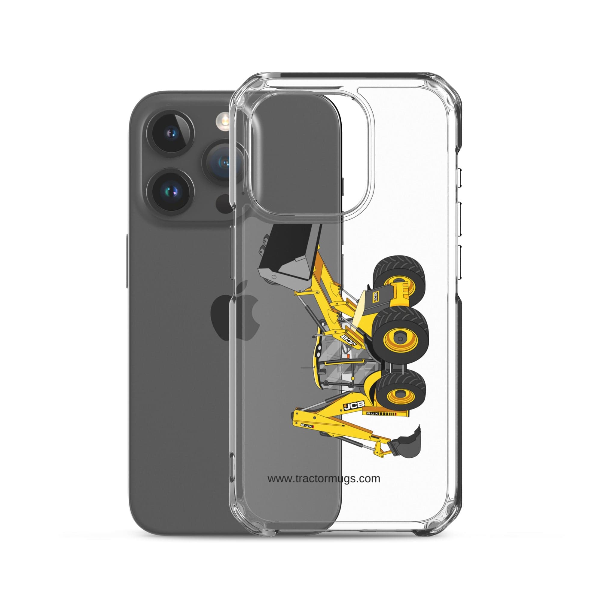 The Tractor Mugs Store JCB 5CX Backhoe | Clear Case for iPhone® Quality Farmers Merch