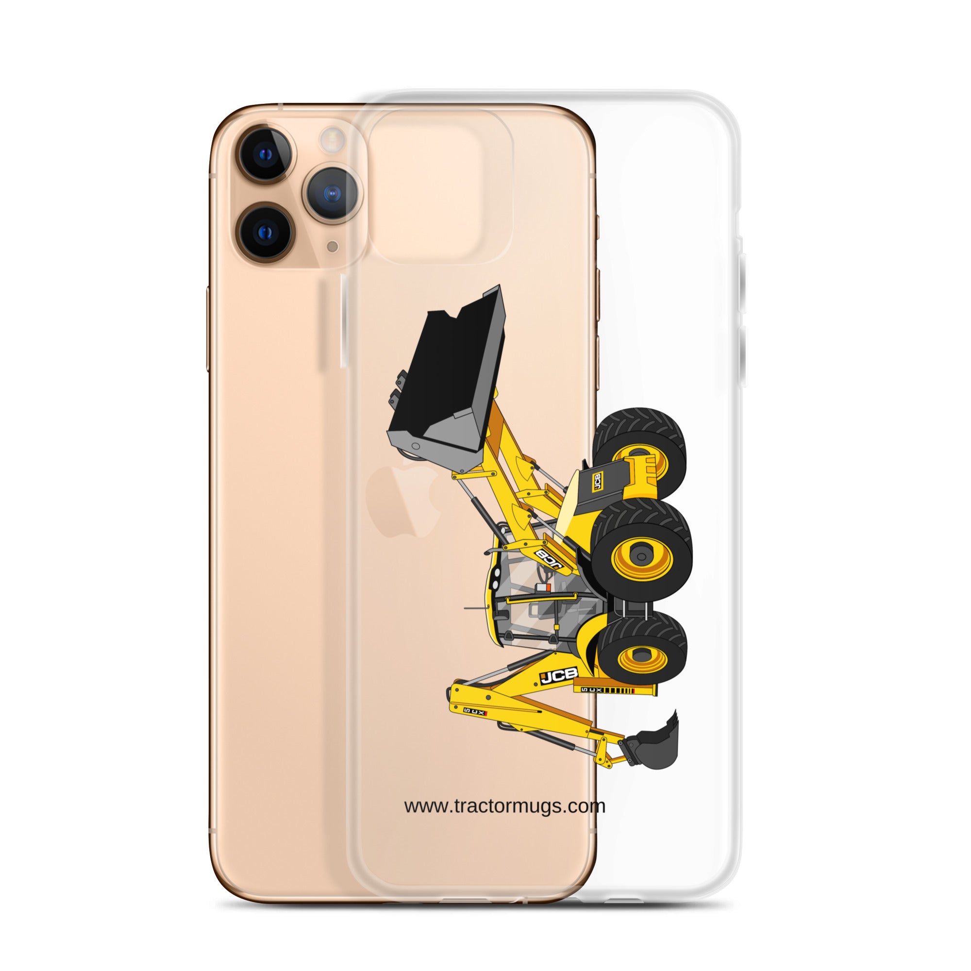 The Tractor Mugs Store JCB 5CX Backhoe | Clear Case for iPhone® Quality Farmers Merch