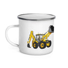 The Tractor Mugs Store JCB 5CX Backhoe | Enamel Mug Quality Farmers Merch