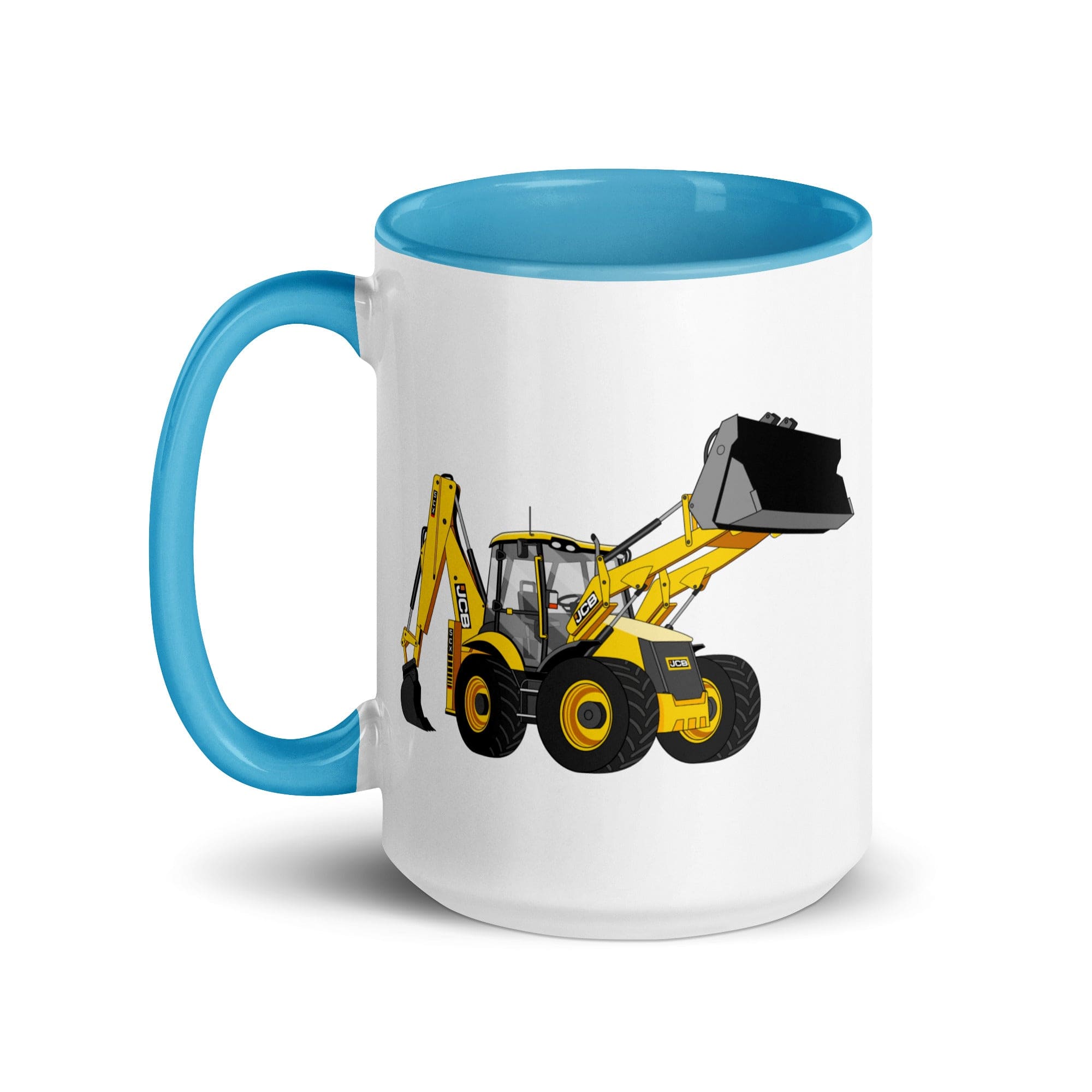 The Tractor Mugs Store JCB 5CX Backhoe | Mug with Color Inside Quality Farmers Merch