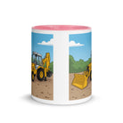 The Tractor Mugs Store JCB 80's White Cab Man | Mug with Color Inside Quality Farmers Merch